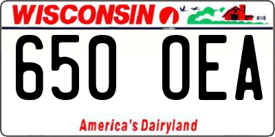 WI license plate 650OEA