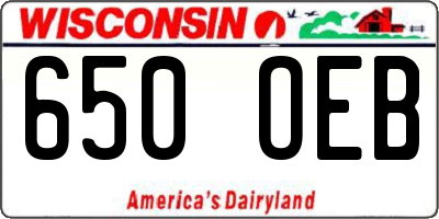WI license plate 650OEB