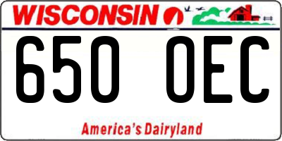 WI license plate 650OEC