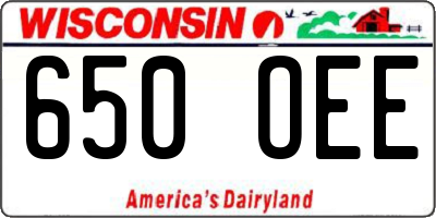 WI license plate 650OEE