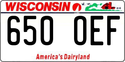 WI license plate 650OEF