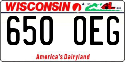 WI license plate 650OEG