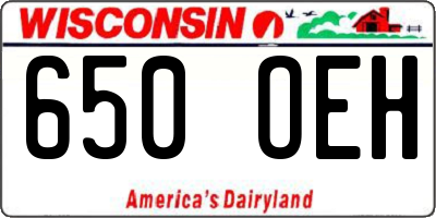 WI license plate 650OEH