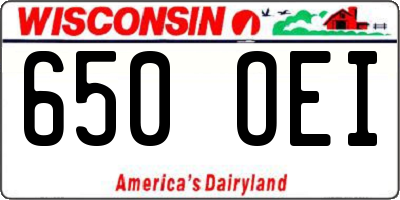 WI license plate 650OEI