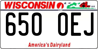 WI license plate 650OEJ