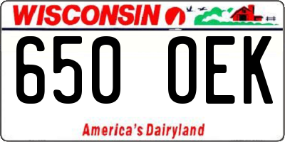 WI license plate 650OEK