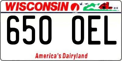 WI license plate 650OEL