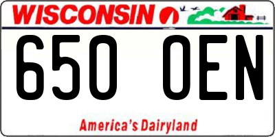 WI license plate 650OEN
