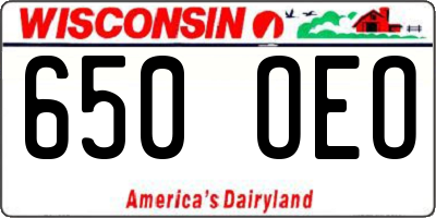WI license plate 650OEO