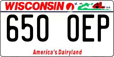 WI license plate 650OEP