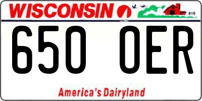 WI license plate 650OER