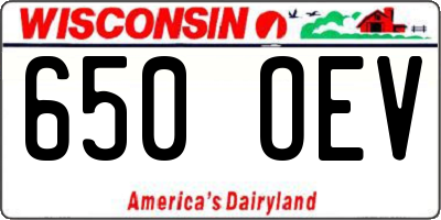 WI license plate 650OEV
