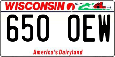 WI license plate 650OEW