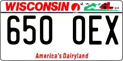 WI license plate 650OEX