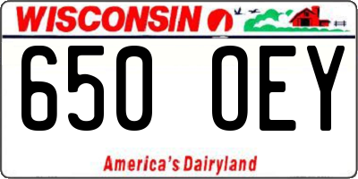 WI license plate 650OEY
