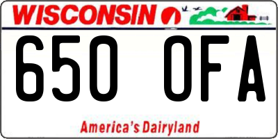 WI license plate 650OFA