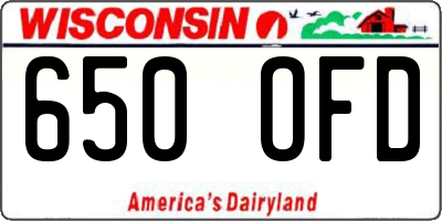 WI license plate 650OFD