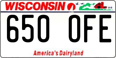 WI license plate 650OFE