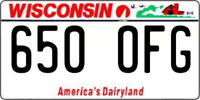 WI license plate 650OFG