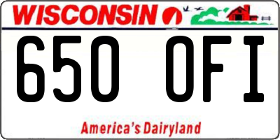 WI license plate 650OFI