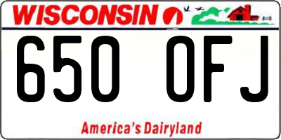 WI license plate 650OFJ