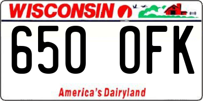 WI license plate 650OFK