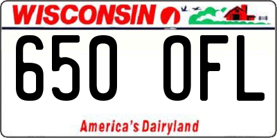 WI license plate 650OFL