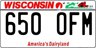 WI license plate 650OFM