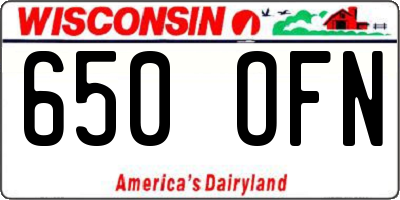 WI license plate 650OFN
