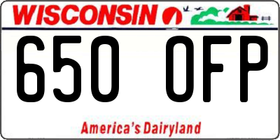 WI license plate 650OFP