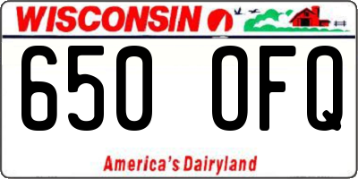 WI license plate 650OFQ