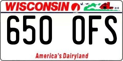 WI license plate 650OFS