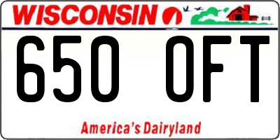 WI license plate 650OFT
