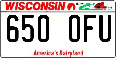 WI license plate 650OFU
