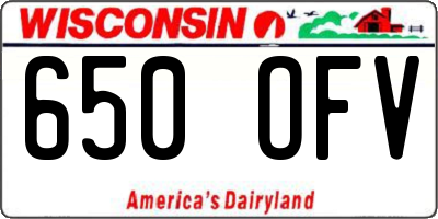 WI license plate 650OFV
