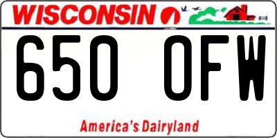 WI license plate 650OFW