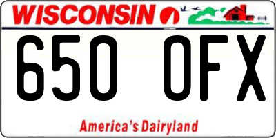 WI license plate 650OFX
