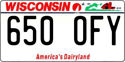 WI license plate 650OFY