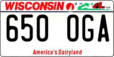 WI license plate 650OGA