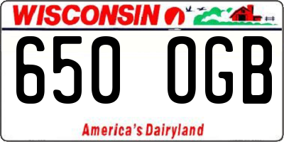 WI license plate 650OGB