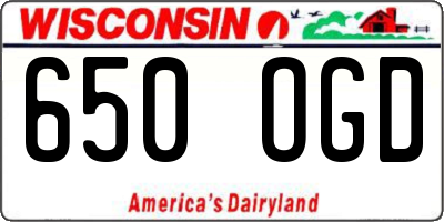 WI license plate 650OGD
