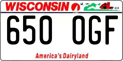 WI license plate 650OGF