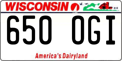 WI license plate 650OGI