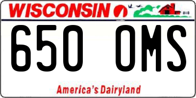 WI license plate 650OMS