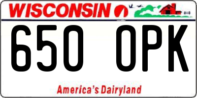 WI license plate 650OPK