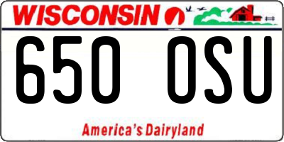 WI license plate 650OSU