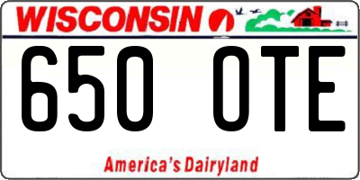 WI license plate 650OTE