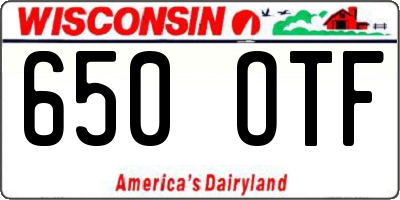 WI license plate 650OTF