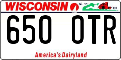 WI license plate 650OTR