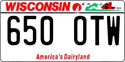 WI license plate 650OTW